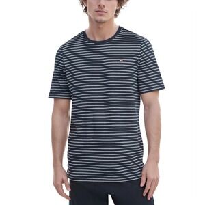 Tommy Hilfiger Striped T-Shirt Mens Small Blue Short Sleeve Essentials Casual